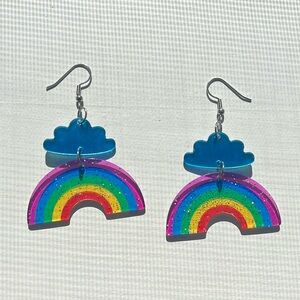 Rainbow cloud‎ earrings